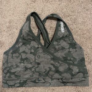 Gymshark green camo sports bra size medium
